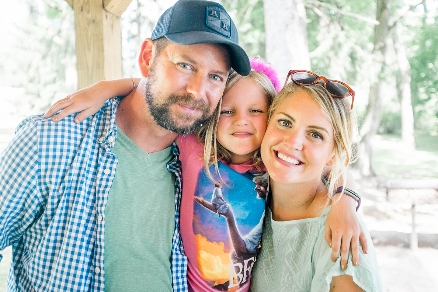 Amanda Garvin with her husband and daughter.