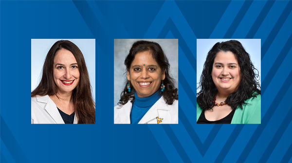 (From left to right) Adriana Diakiw, M.D., Janani Narumanchi, M.D., and Isabela Negrin, M.D.