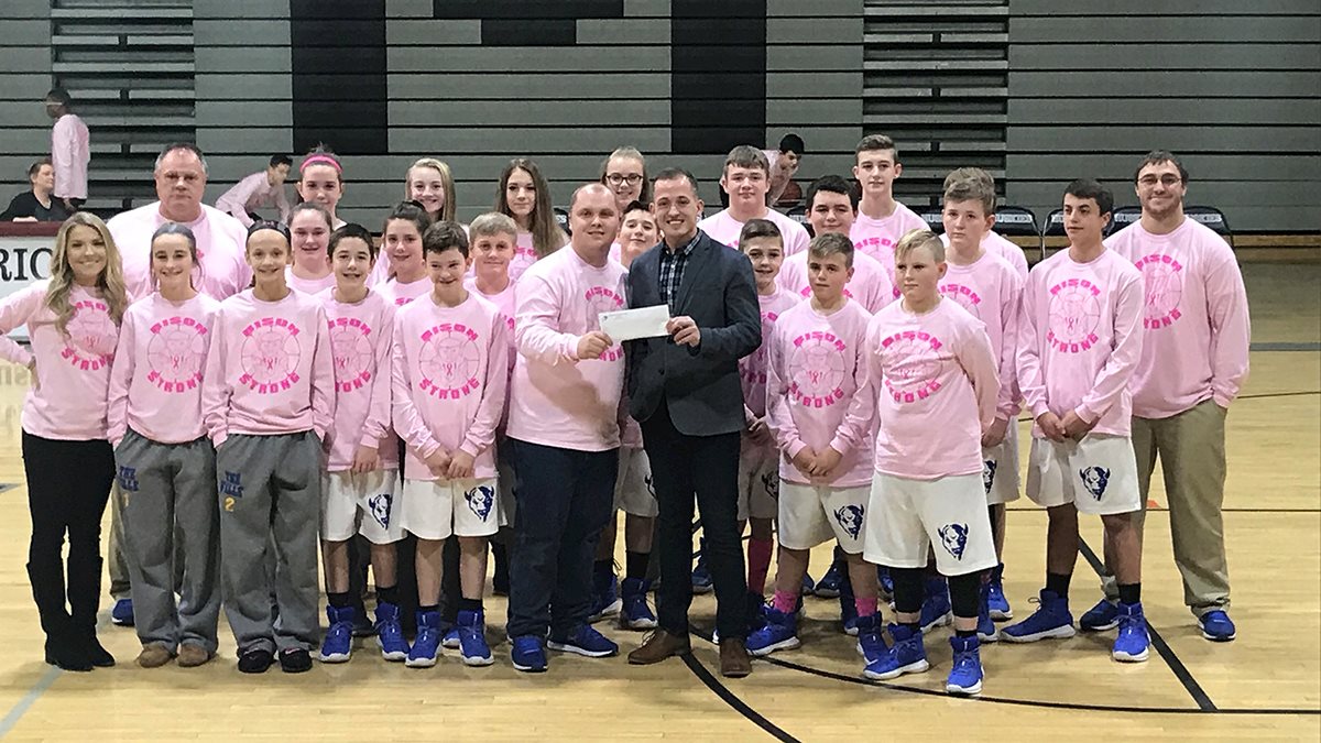 Barrackville Middle School athletes make donation to breast cancer research
