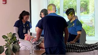 Bridgeport nursing students practice end-of-life care during hospice simulation