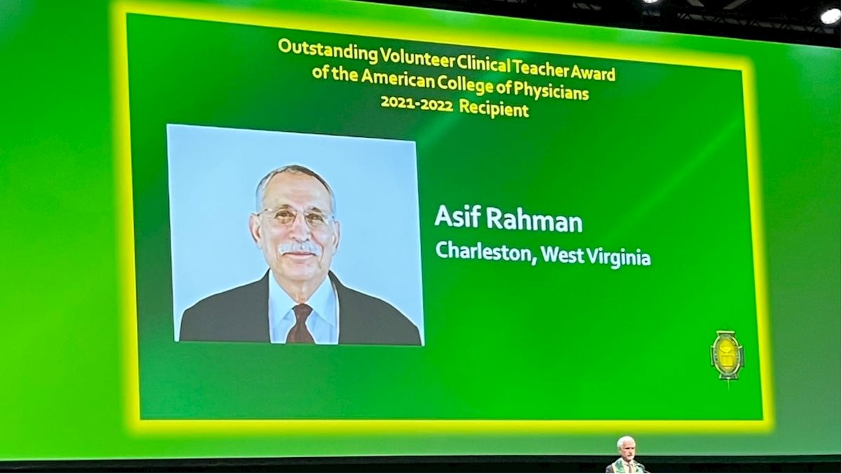 Charleston Physician Asif Rahman named “Outstanding Volunteer Clinical Teacher Award” at American College of Physicians National Meeting