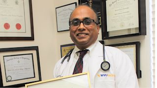 WVU Medicine Camden Clark's Dr. Bairava Kuppuswamy Presented with a Fellowship from the Royal College of Physicians