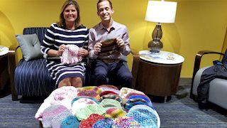Grateful patient donates hats to patients at Mary Babb Randolph Cancer Center