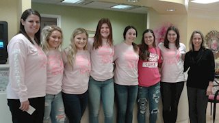 Jefferson-Morgan girl's volleyball team presents donation to Betty Puskar Breast Care Center