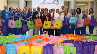 KB's Chemo Care Kits makes donation of 120 chemo bags for patients