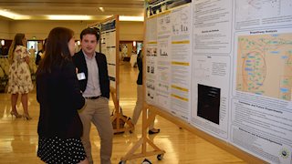 Patrick Thomas, poster winner at undergraduate research symposium