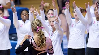 Promotions, Donation Options Planned for Pink Meet WVU Gymnastics