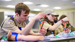 Scouts discover health care careers through hands-on learning at WVU Health Sciences