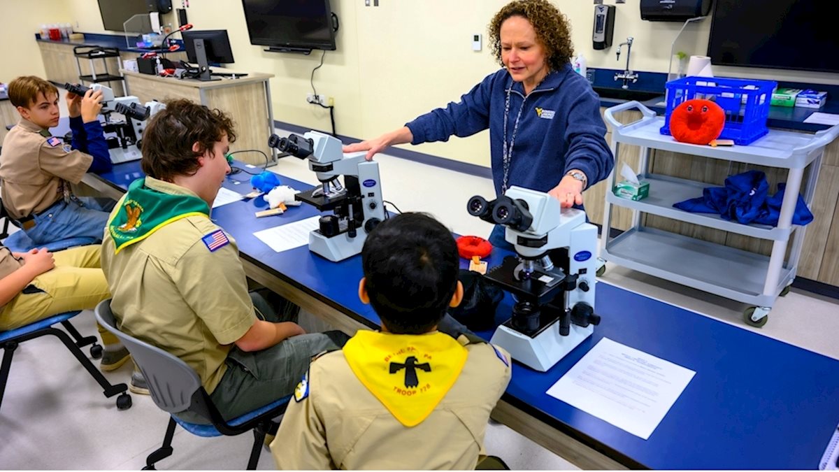 Scouts explore health professions during Merit Badge University at WVU