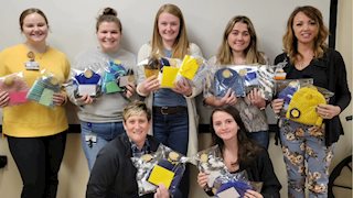 Showing Their Support: WVU School of Nursing Keyser Campus students crochet caps for cancer patients