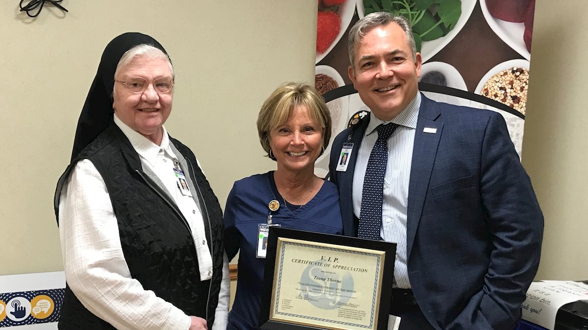 St. Joseph's Hospital honors Teena Thorne with VIP award