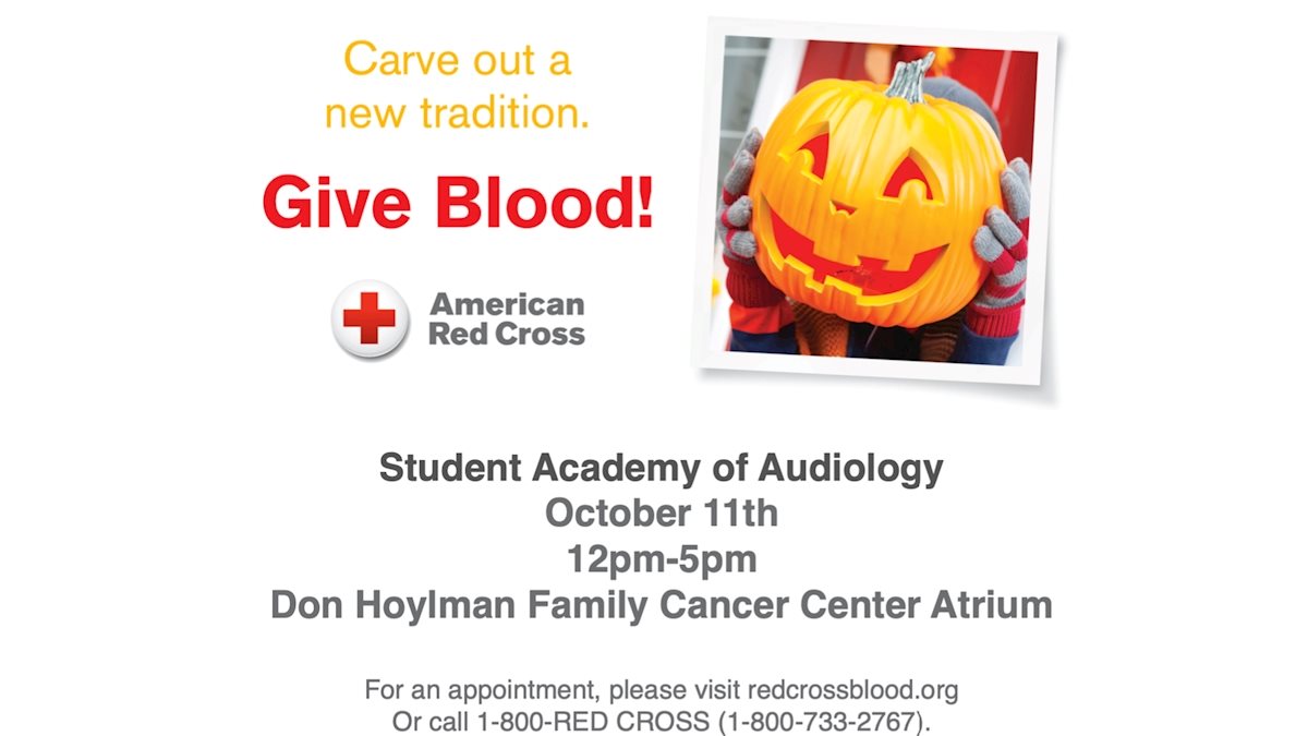 Student Academy of Audiology hosts blood drive on October 11