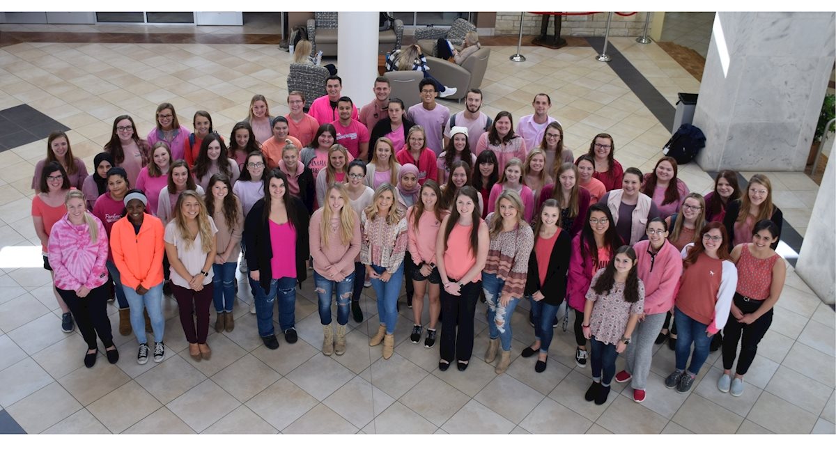 Student pharmacists wear pink for breast cancer awareness
