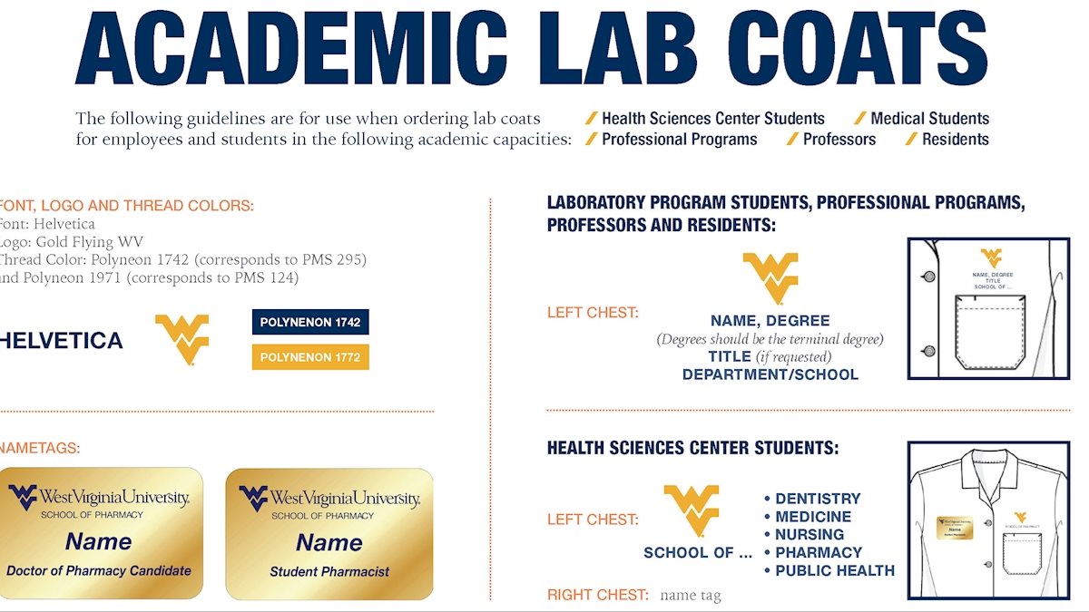 WVU Trademark Licensing updates academic lab coat standards School of