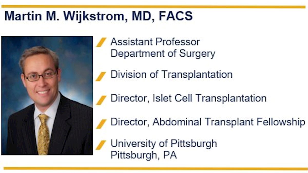WVU Department of Surgery Grand Rounds Visiting Professor - Dr. Martin Wijkstrom