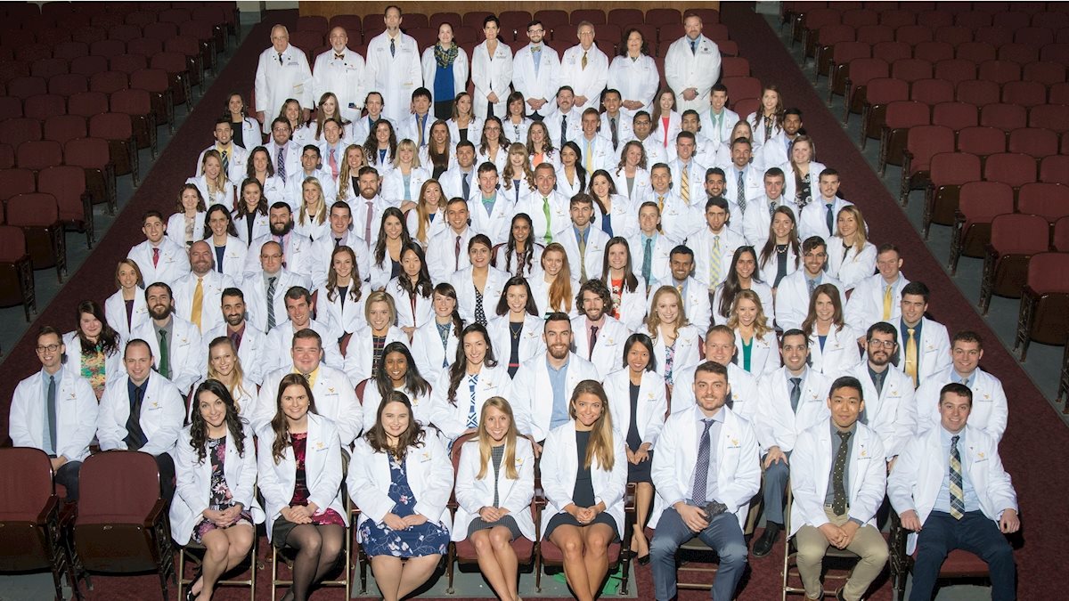 WVU medical students received white coats March 17