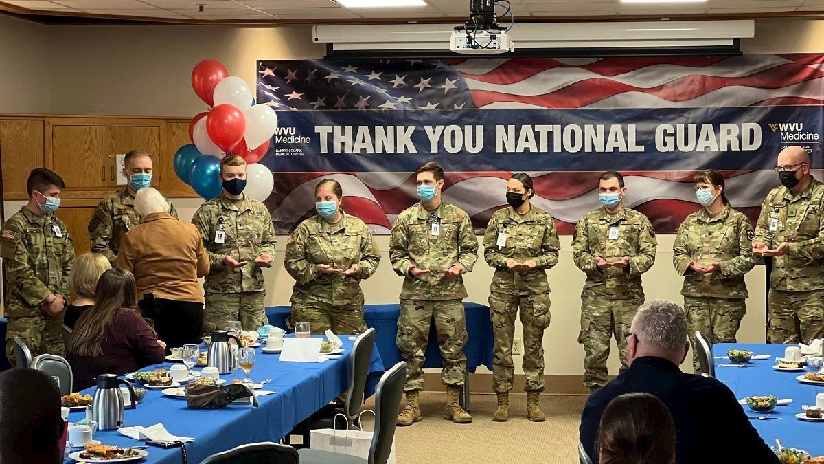 WVU Medicine Camden Clark Thanks WV National Guard with "Clap Walk" for their COVID-19 Service