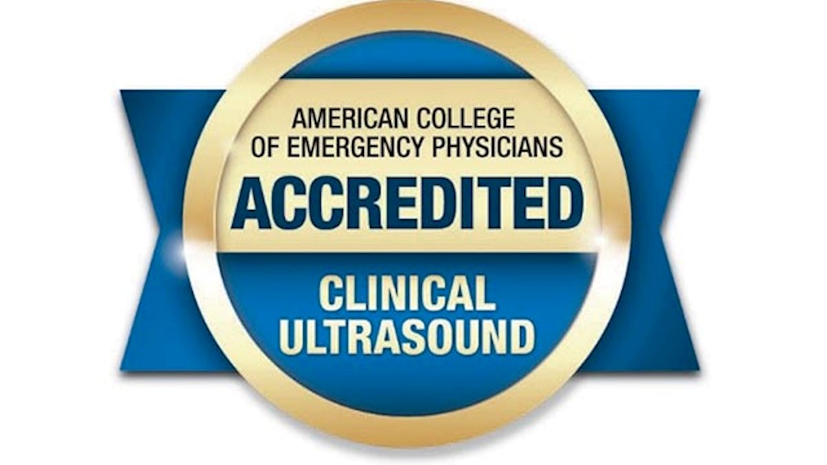 WVU Medicine J.W. Ruby Memorial Hospital ED is accredited by the ACEP Clinical Ultrasound Accreditation Program 