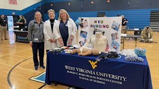 WVU Nursing faculty members showcase their profession at Mountaineer Middle Career Day