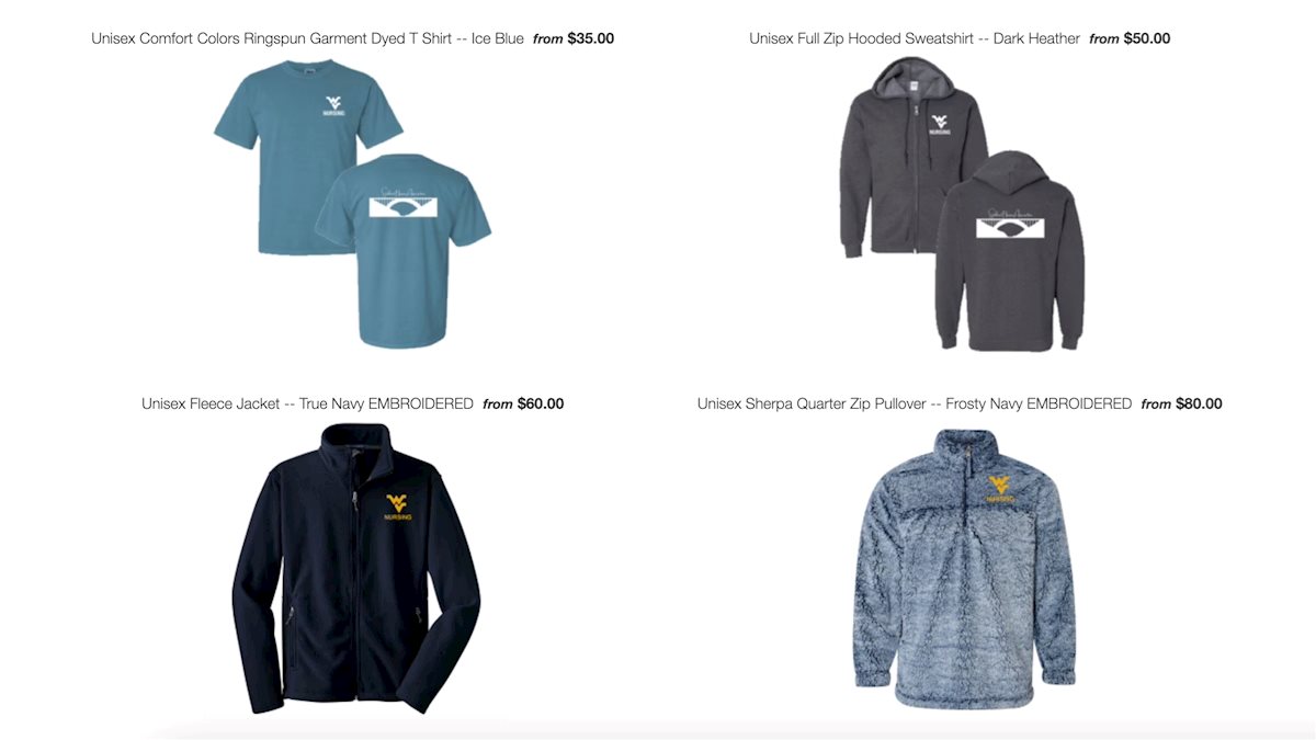 WVU Nursing gear available for purchase during SNA fundraiser