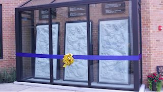 WVU School of Medicine Eastern Campus celebrates 15 years with unveiling of pylons