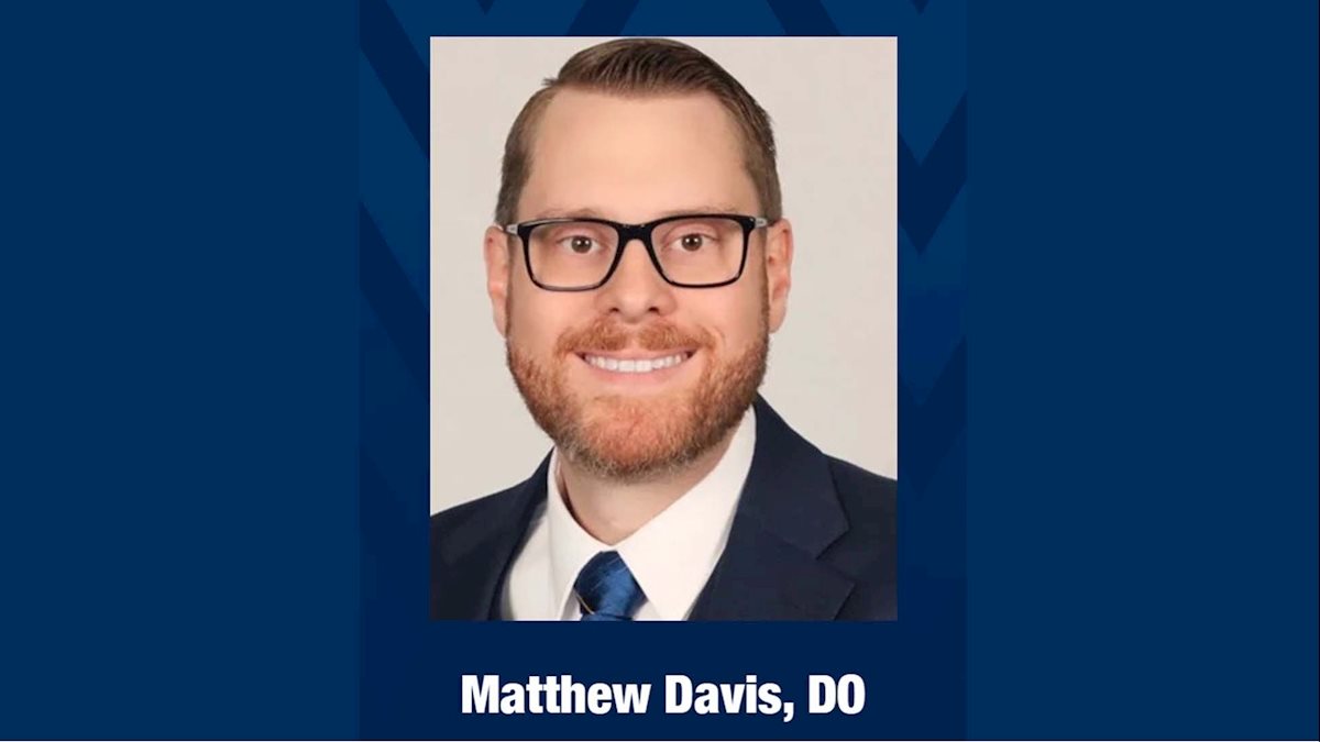 WVU School of Public Health student Matthew Davis, DO, recognized as "40 Under 40" honoree